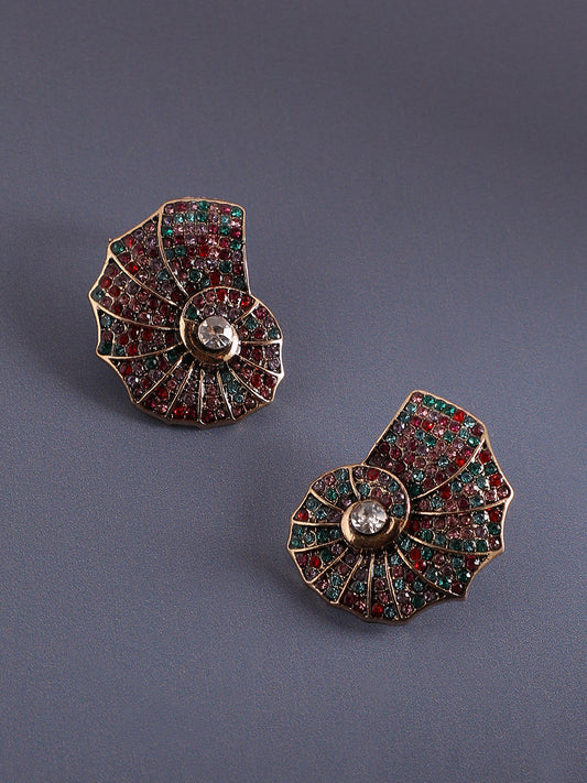 Gold-Plated Spherical Shaped Stud Earrings