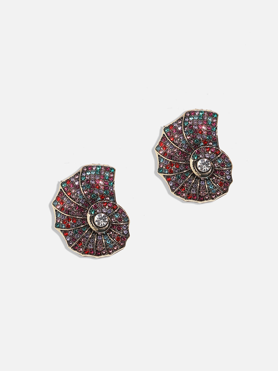 Gold-Plated Spherical Shaped Stud Earrings