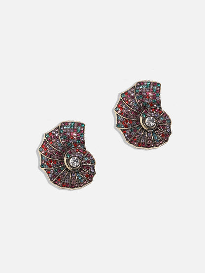 Gold-Plated Spherical Shaped Stud Earrings