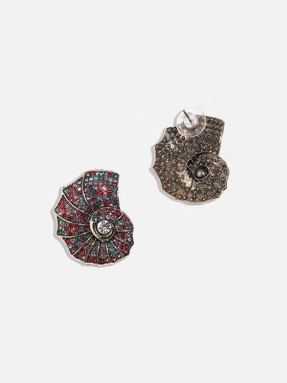 Gold-Plated Spherical Shaped Stud Earrings
