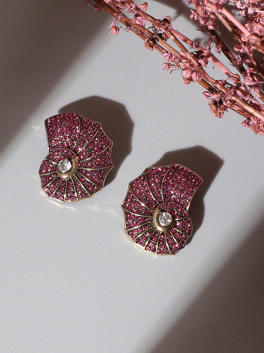 Gold-Plated Spherical Shaped Stud Earrings