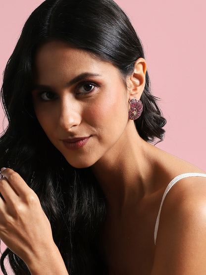 Gold-Plated Spherical Shaped Stud Earrings