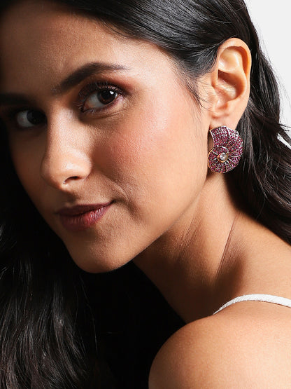 Gold-Plated Spherical Shaped Stud Earrings