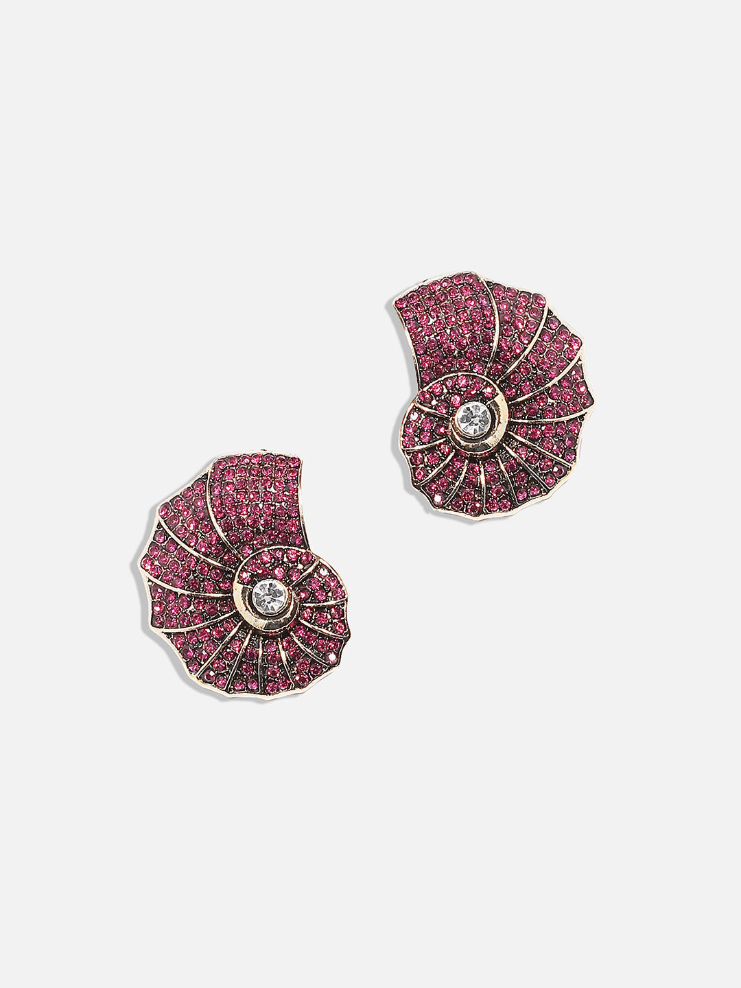 Gold-Plated Spherical Shaped Stud Earrings