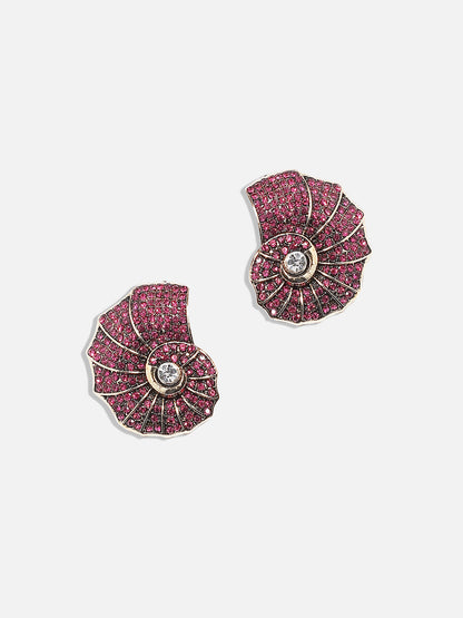 Gold-Plated Spherical Shaped Stud Earrings