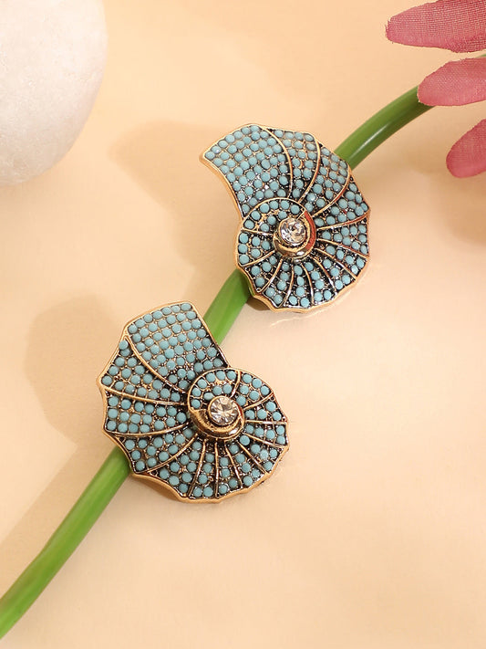 Gold-Plated Contemporary Studs Earrings