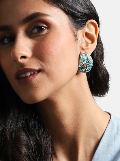 Gold-Plated Contemporary Studs Earrings