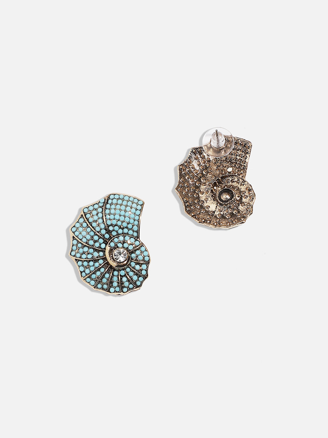 Gold-Plated Contemporary Studs Earrings