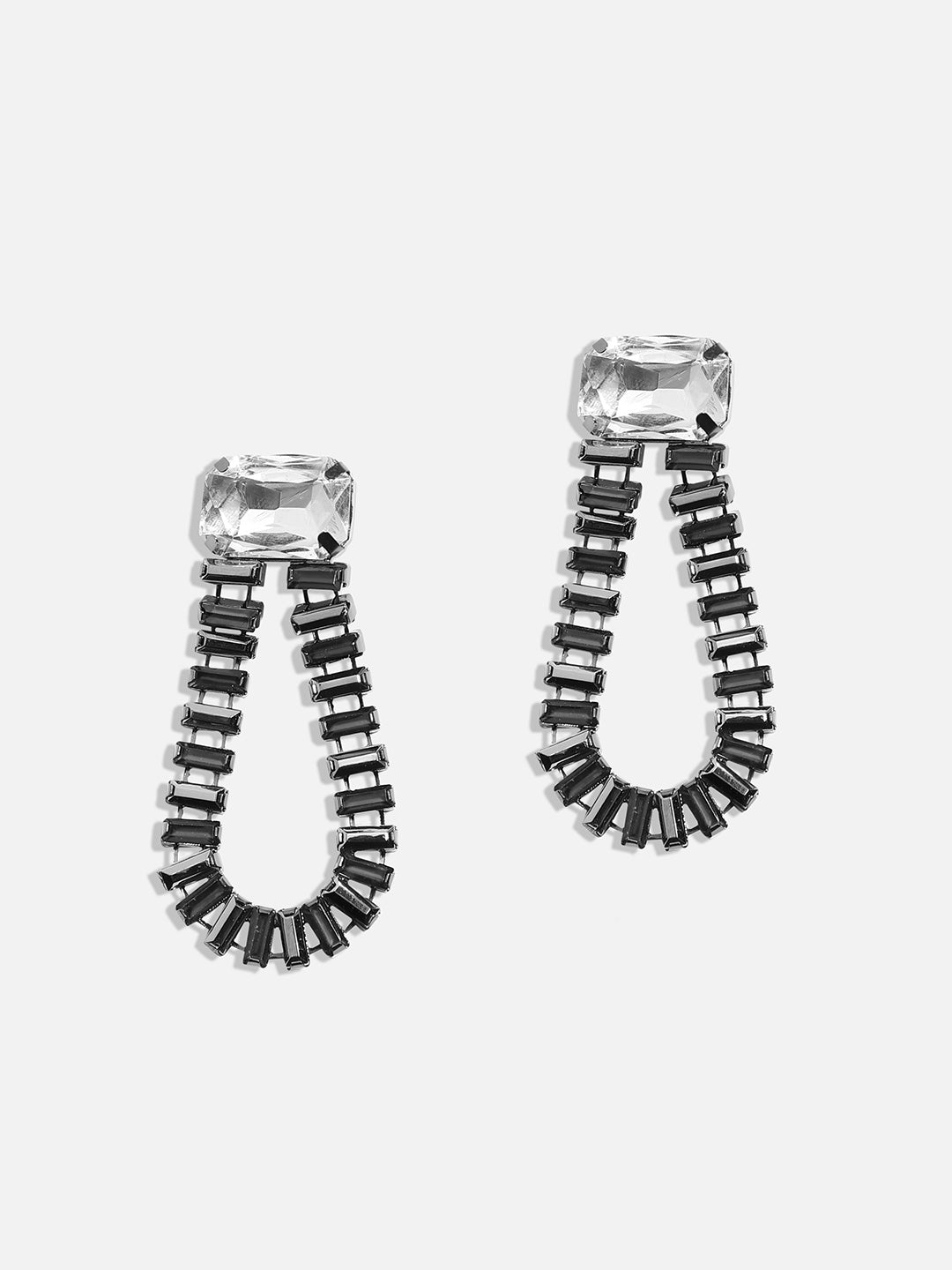 Silver-Plated Contemporary Drop Earrings