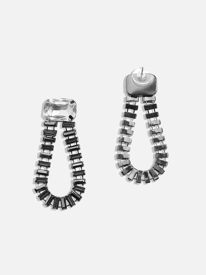 Silver-Plated Contemporary Drop Earrings