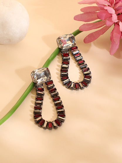 Silver-Plated Contemporary Drop Earrings
