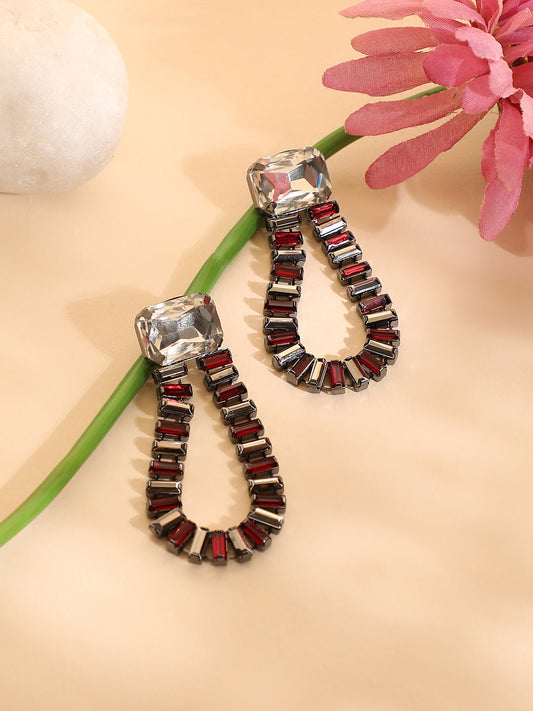 Silver-Plated Contemporary Drop Earrings