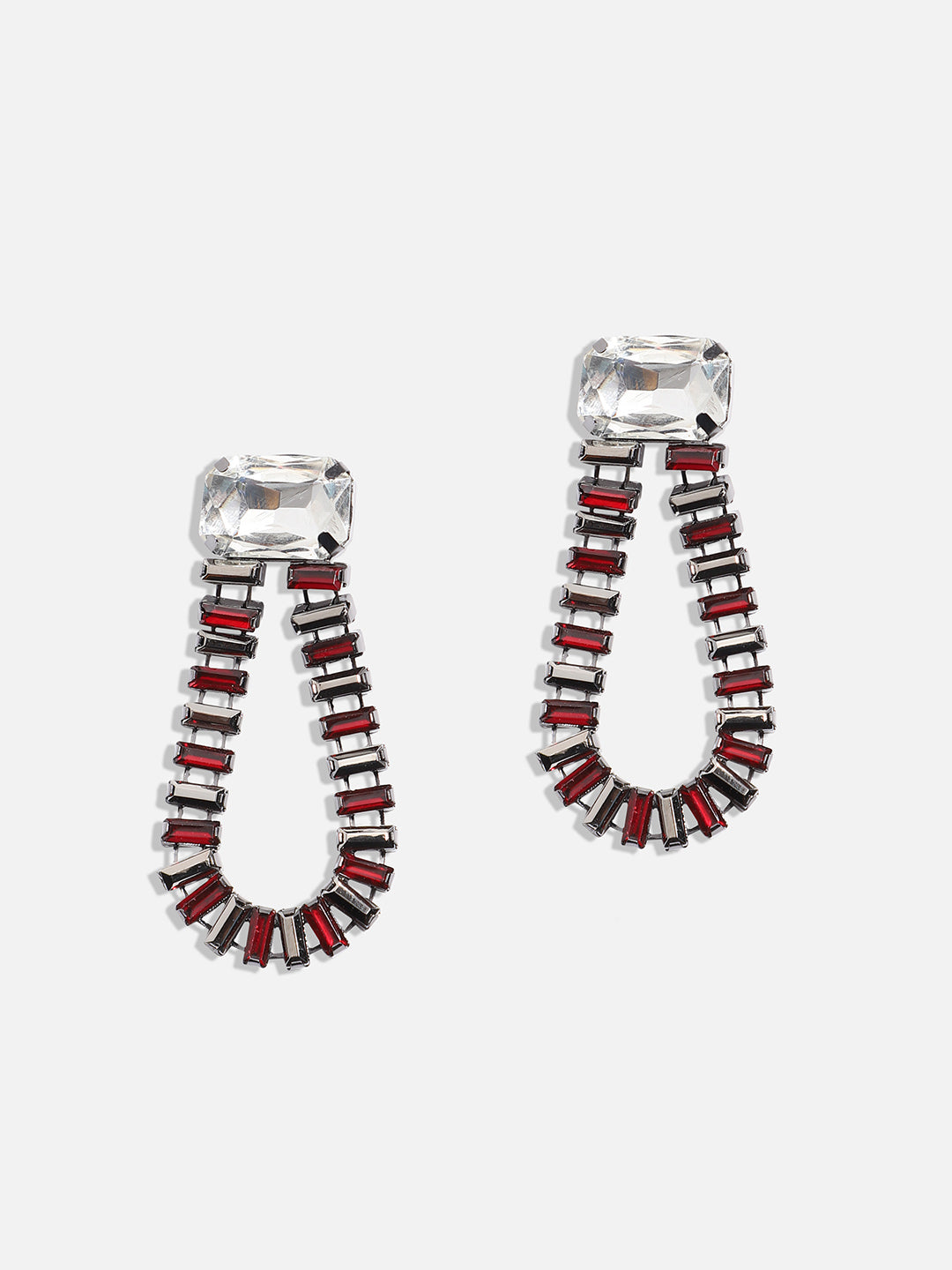 Silver-Plated Contemporary Drop Earrings