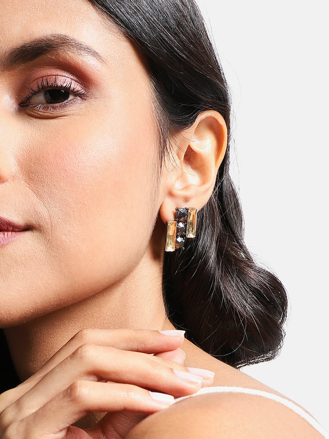 Silver-Plated Contemporary Stud Earrings
