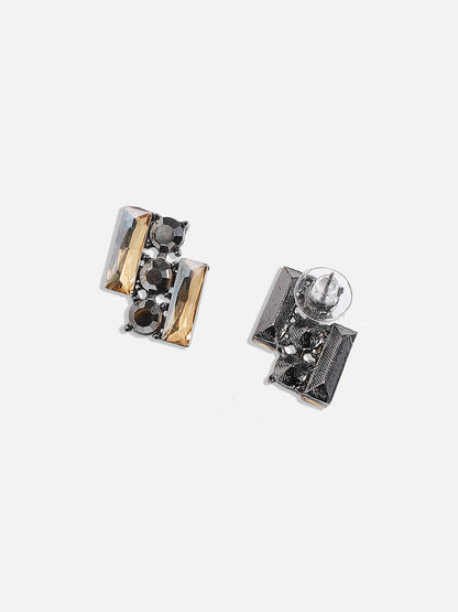 Silver-Plated Contemporary Stud Earrings