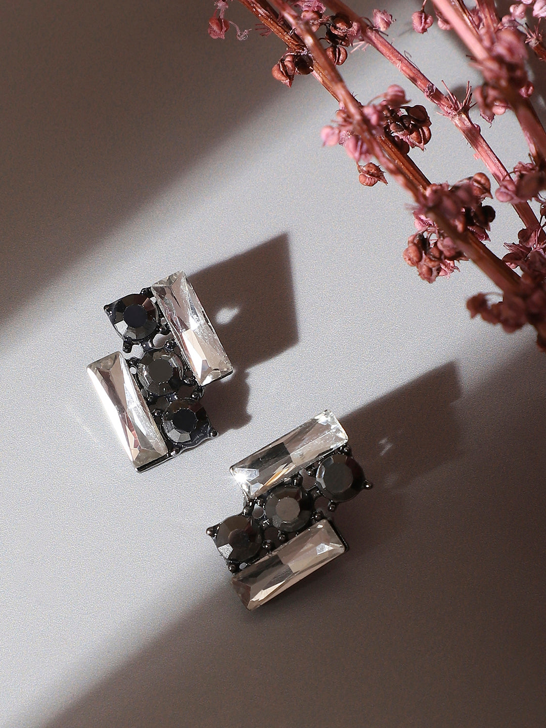 Silver-Plated Contemporary Stud Earrings
