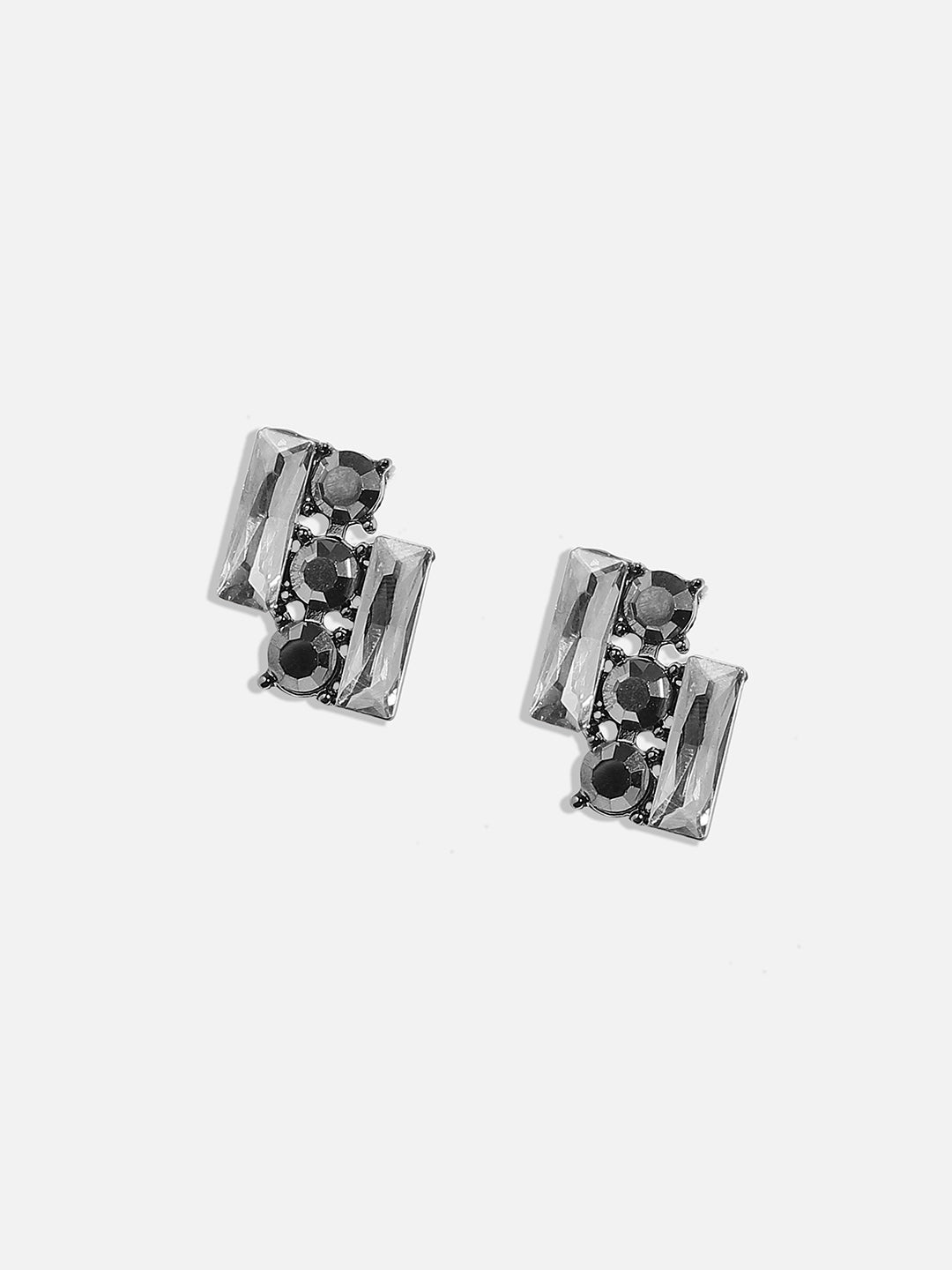 Silver-Plated Contemporary Stud Earrings
