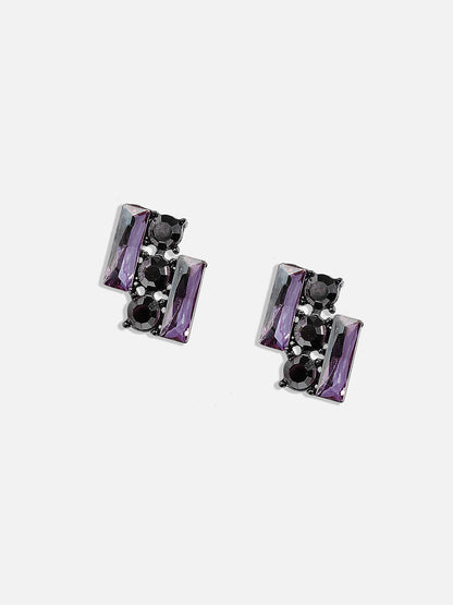 Silver Plated Stone Studded Contemporary Studs Earrings