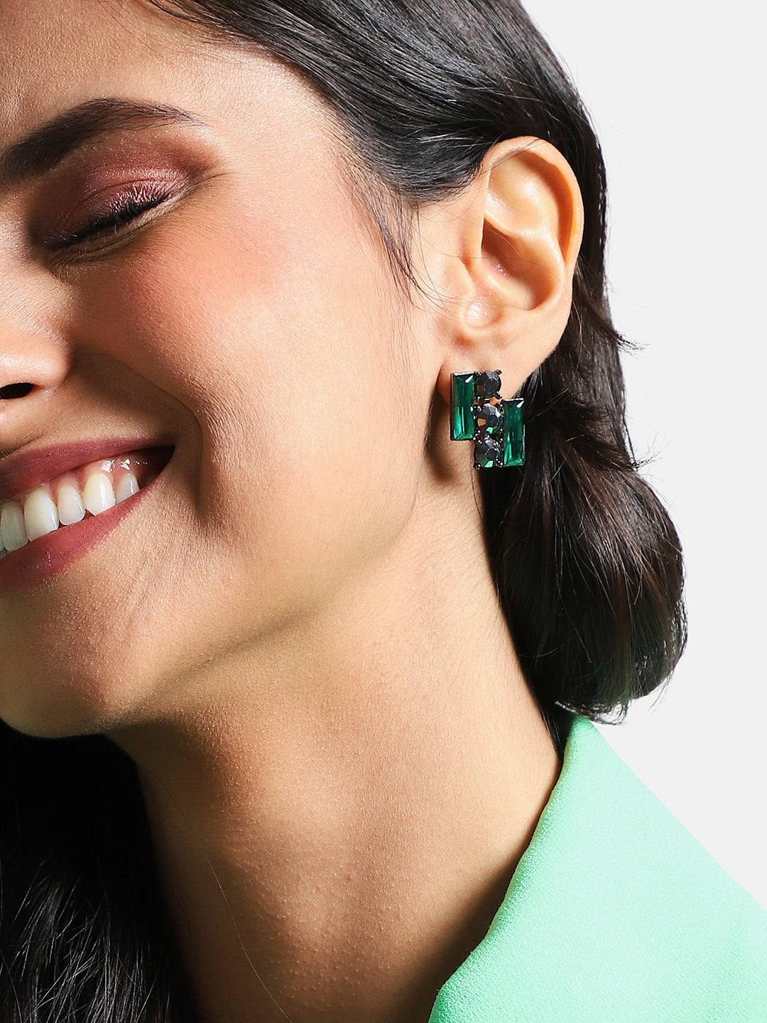 Silver-Plated Contemporary Studs Earrings
