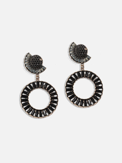 Gold-Plated Circular Shaped Drop Earrings