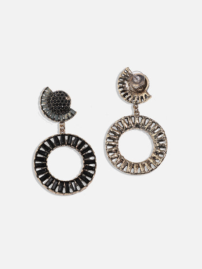 Gold-Plated Circular Shaped Drop Earrings