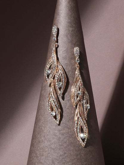 Gold-Plated Contemporary Drop Earrings