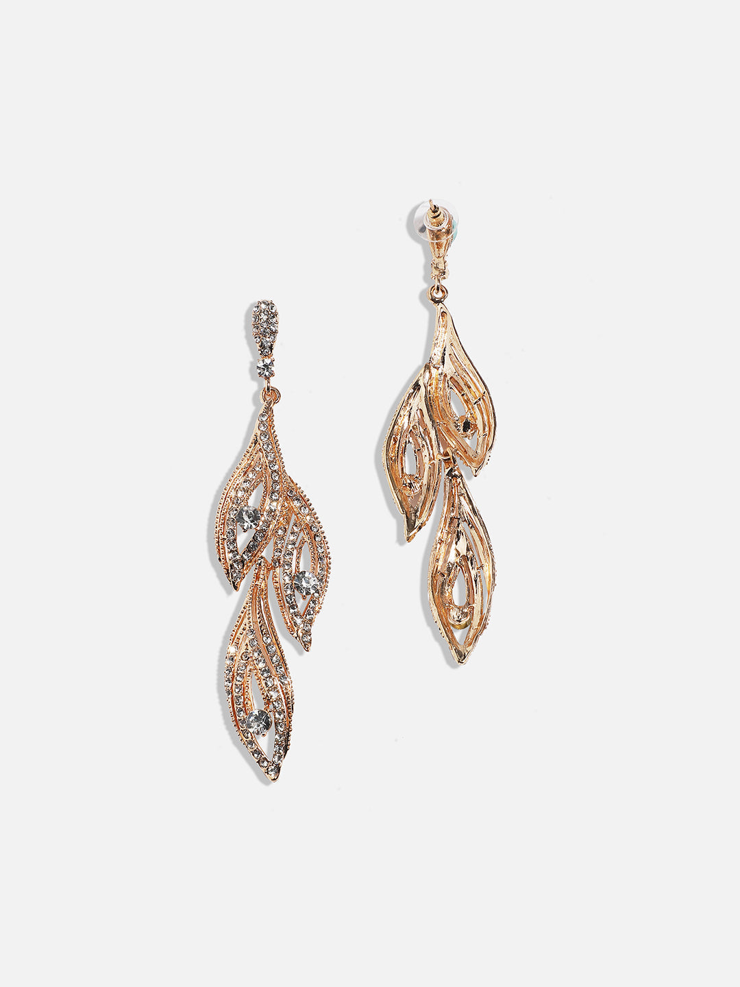 Gold-Plated Contemporary Drop Earrings