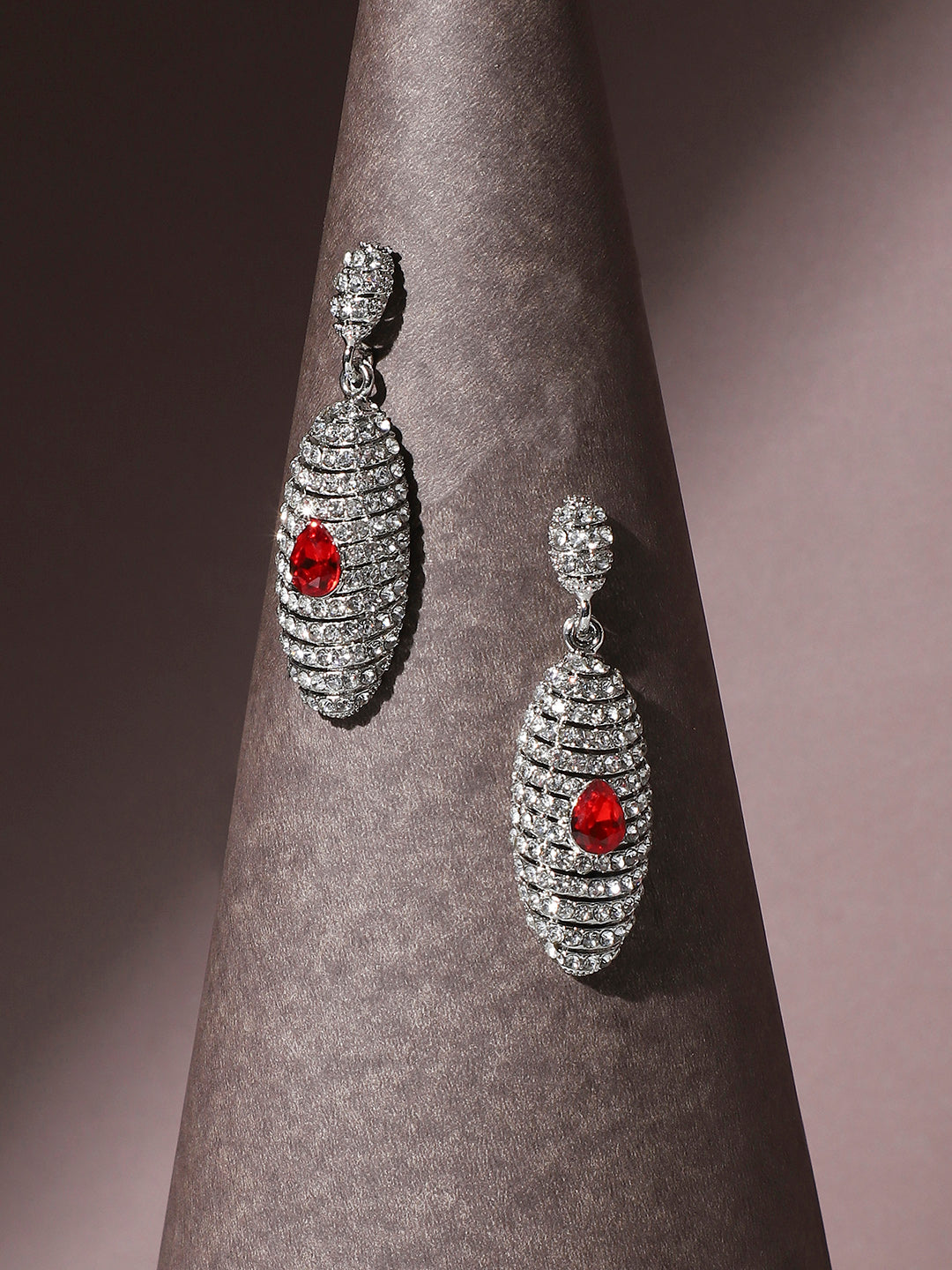 Silver-Plated Contemporary Drop Earrings