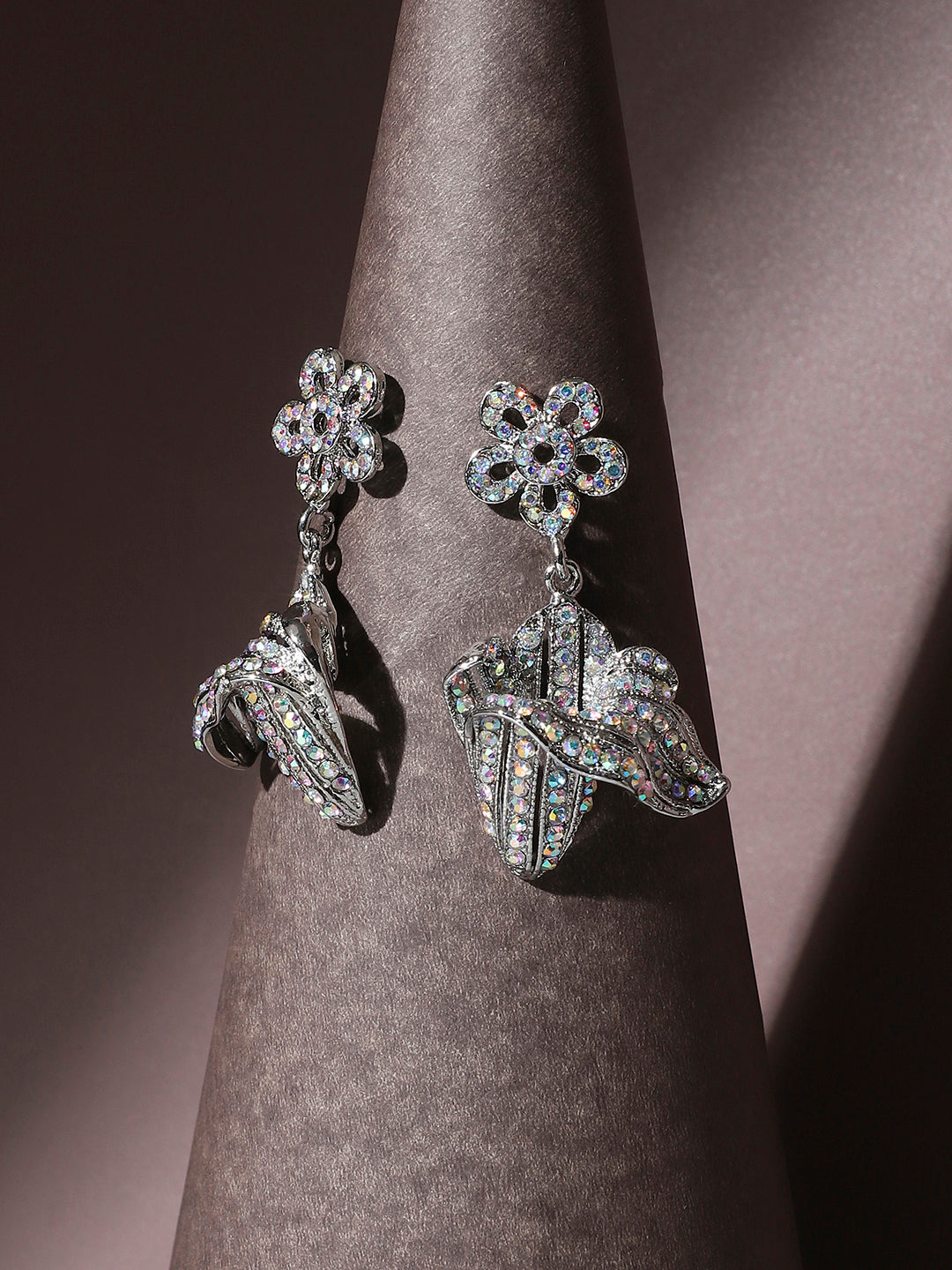 Silver-Plated Contemporary Drop Earrings