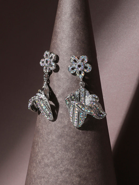 Silver-Plated Contemporary Drop Earrings