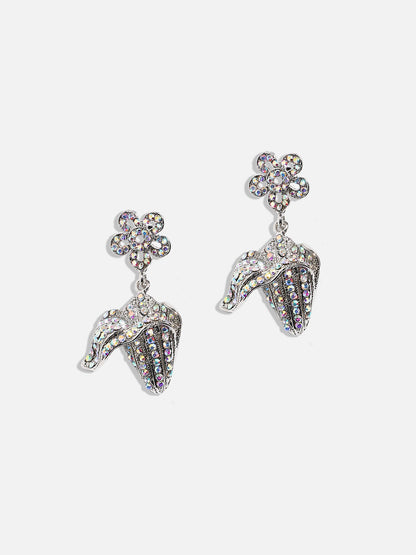 Silver-Plated Contemporary Drop Earrings