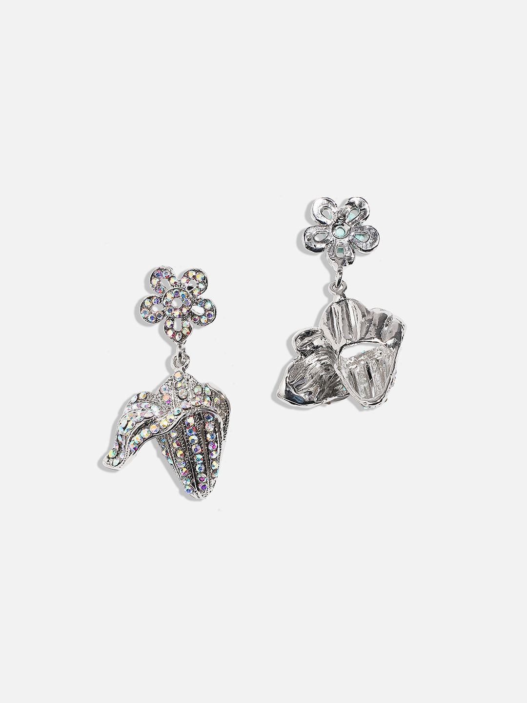 Silver-Plated Contemporary Drop Earrings