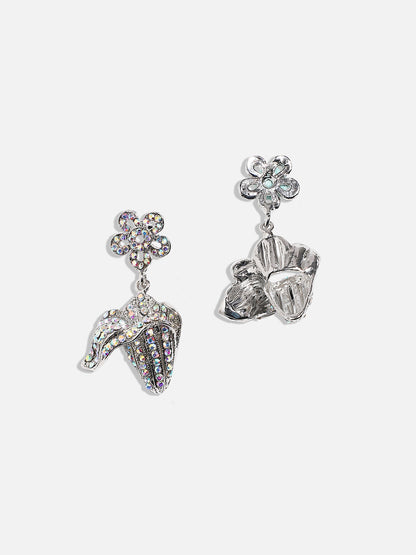 Silver-Plated Contemporary Drop Earrings