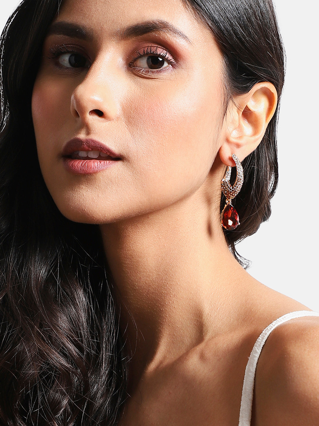 Gold-Plated Contemporary Drop Earrings