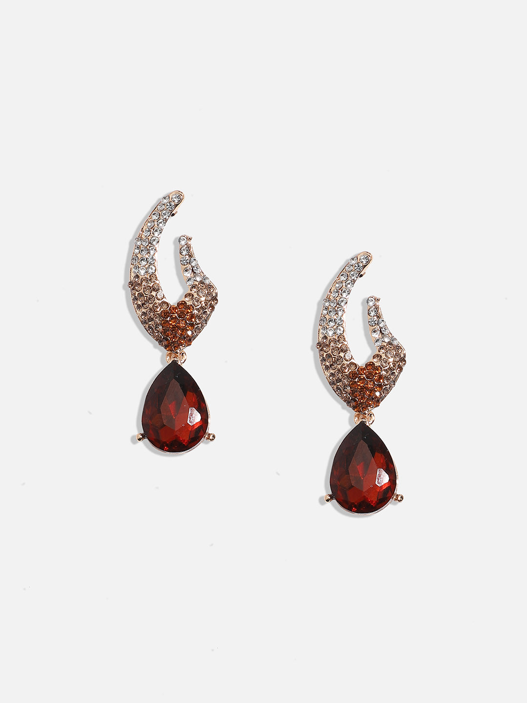Gold-Plated Contemporary Drop Earrings