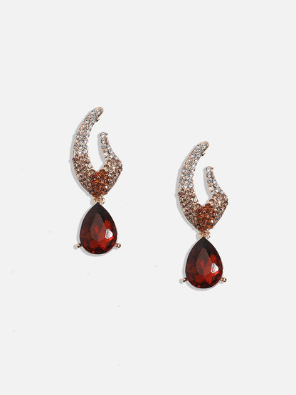 Gold-Plated Contemporary Drop Earrings