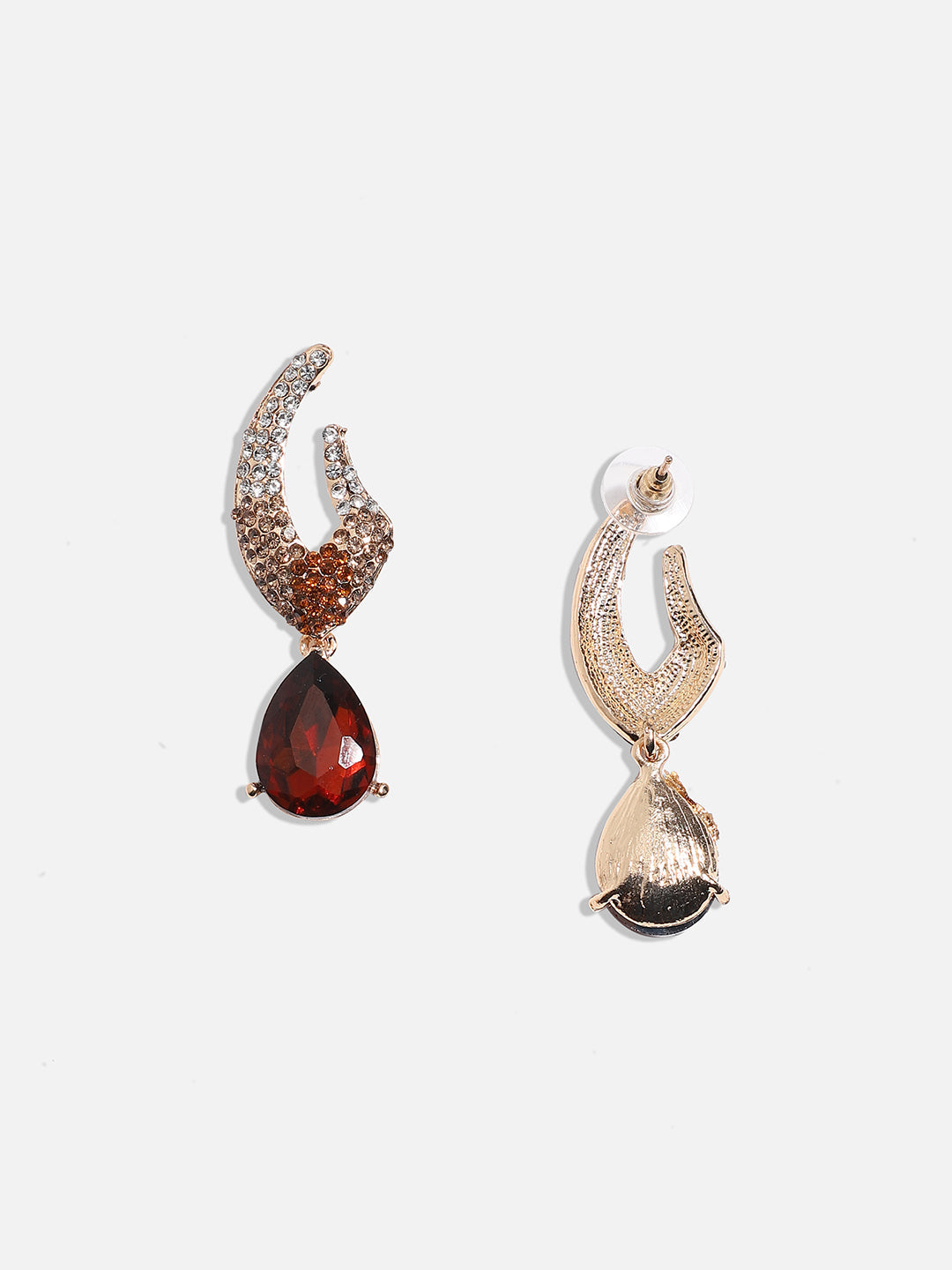Gold-Plated Contemporary Drop Earrings