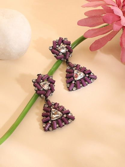 Silver-Plated Contemporary Drop Earrings