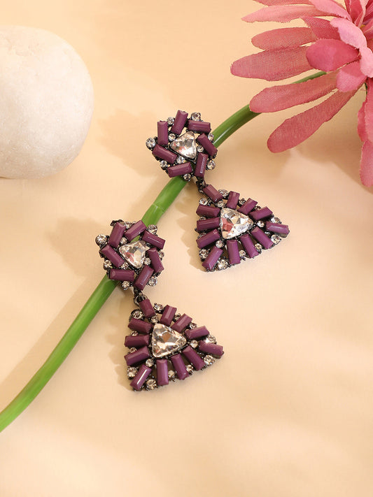 Silver-Plated Contemporary Drop Earrings
