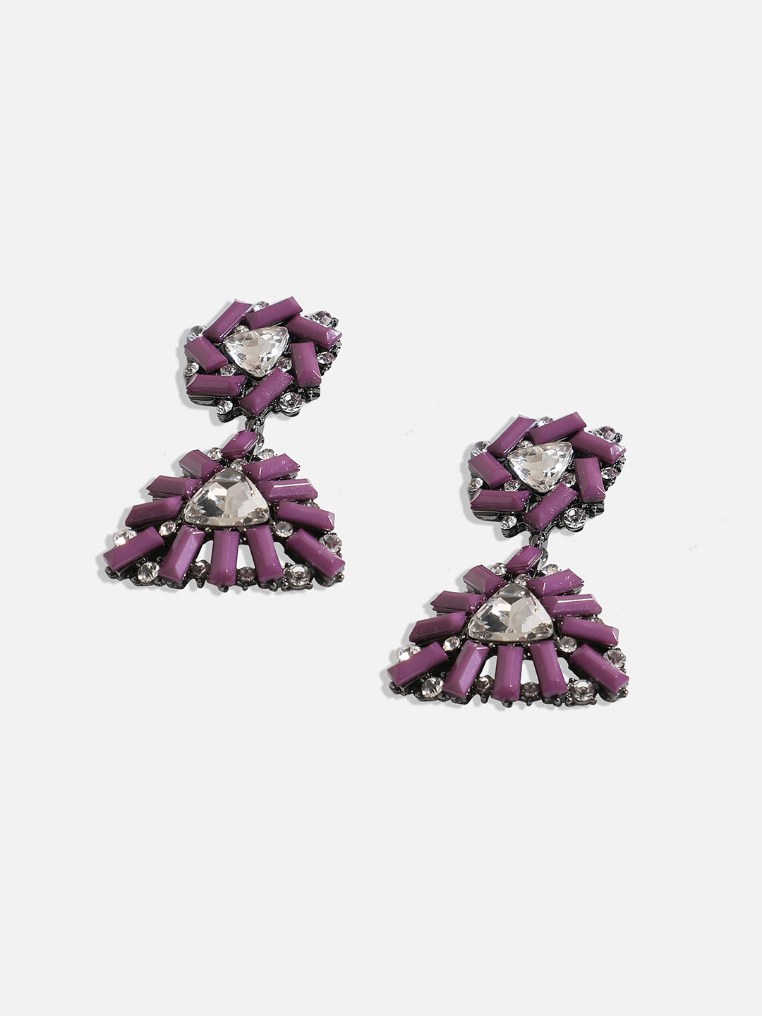 Silver-Plated Contemporary Drop Earrings
