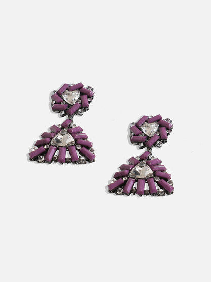 Silver-Plated Contemporary Drop Earrings