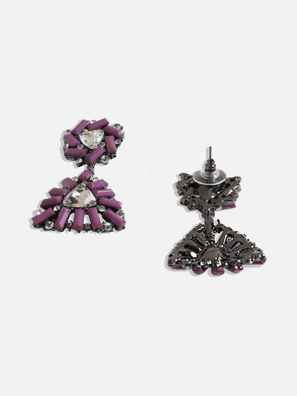 Silver-Plated Contemporary Drop Earrings