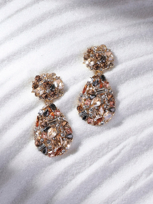 Gold-Plated Contemporary Drop Earrings