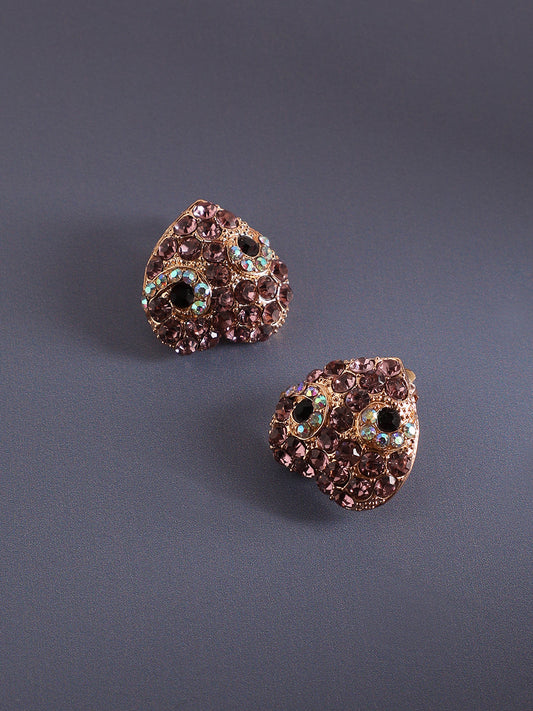 Gold-Plated Contemporary Studs Earrings