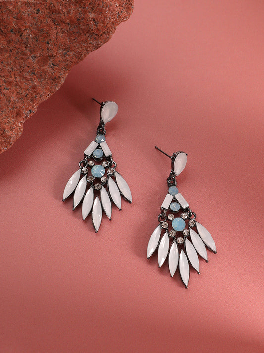 Silver-Plated Contemporary Drop Earrings