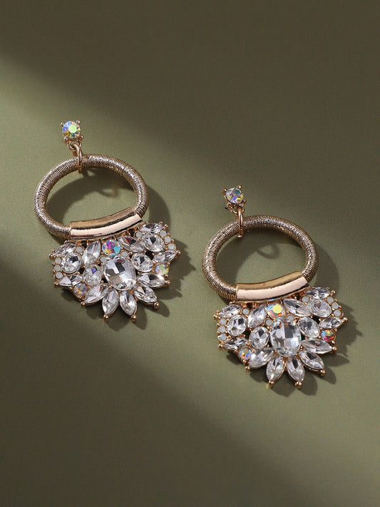 Gold-Plated Contemporary Drop Earrings