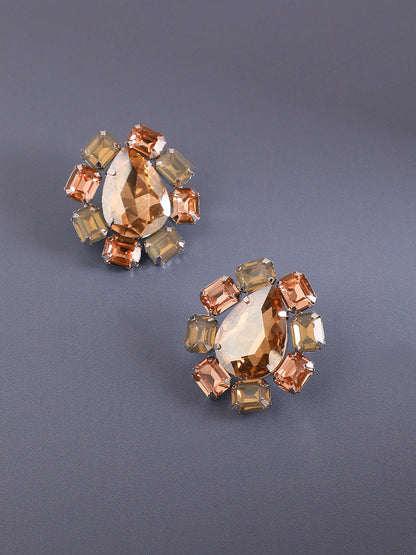 Silver-Plated Contemporary Studs Earrings