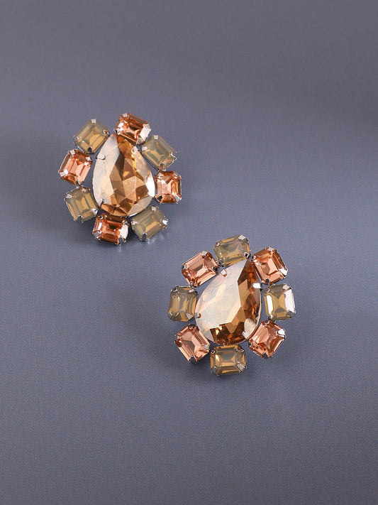 Silver-Plated Contemporary Studs Earrings