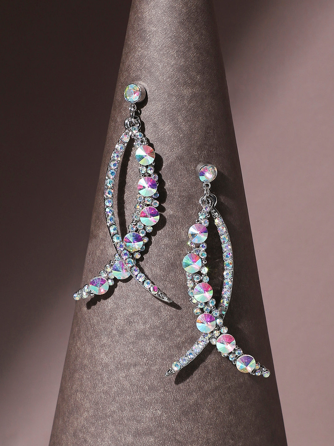 Silver-Plated Contemporary Drop Earrings