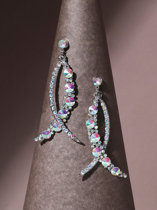 Silver-Plated Contemporary Drop Earrings